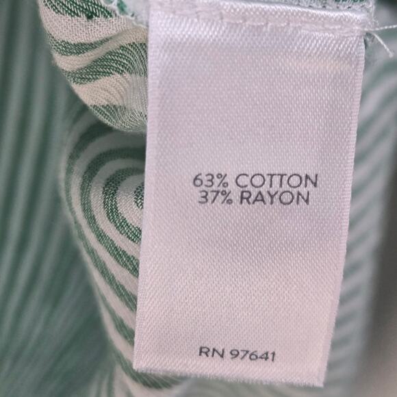 J Jill Women's Green Striped Henley Style Long Sleeve Coastal Vibe Shirt Size XS - Picture 4 of 7